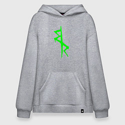 Толстовка-худи оверсайз Logotype - Cyberpunk: Edgerunners, цвет: меланж