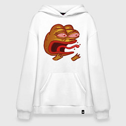 Толстовка-худи оверсайз Evil Pepe sticker, цвет: белый