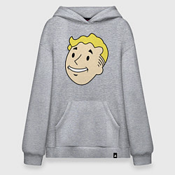 Толстовка-худи оверсайз Vault boy head, цвет: меланж