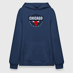 Толстовка-худи оверсайз Чикаго баскетбол, цвет: тёмно-синий