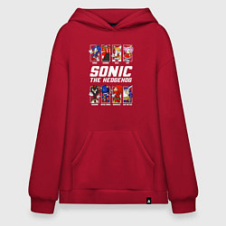 Толстовка-худи оверсайз Соник персонажи, цвет: красный