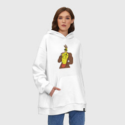 Толстовка-худи оверсайз Homer Simpson - mighty rabbit, цвет: белый — фото 2