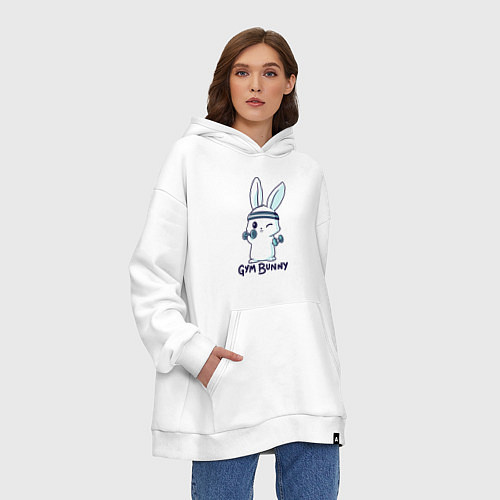 Худи оверсайз Gym bunny / Белый – фото 3