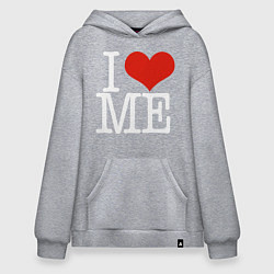 Толстовка-худи оверсайз I love me, цвет: меланж