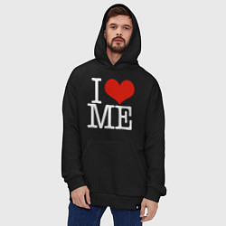 Толстовка-худи оверсайз I love me, цвет: черный — фото 2