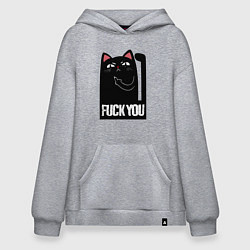 Худи оверсайз Black cat - fuck you