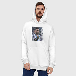 Толстовка-худи оверсайз Viva la Argentina - Lionel Messi - world champion, цвет: белый — фото 2