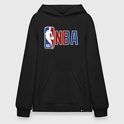 Толстовка-худи оверсайз NBA - big logo, цвет: черный