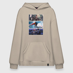 Худи оверсайз Чел-бензопила аниме