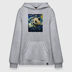 Толстовка-худи оверсайз Панда Ван Гога, цвет: меланж
