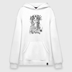 Худи оверсайз Наташа в венке из летних цветов