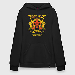 Толстовка-худи оверсайз Beast mode gym, цвет: черный