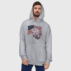 Толстовка-худи оверсайз American eagle, цвет: меланж — фото 2