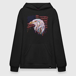 Толстовка-худи оверсайз American eagle, цвет: черный