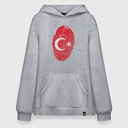 Толстовка-худи оверсайз Отпечаток Турции, цвет: меланж
