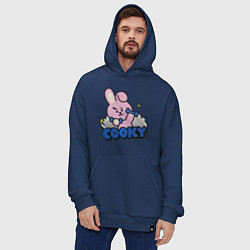 Толстовка-худи оверсайз Cooky BT21 Jungkook, цвет: тёмно-синий — фото 2