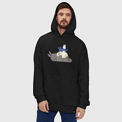 Толстовка-худи оверсайз Тоторо спит, цвет: черный — фото 2