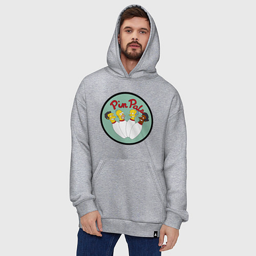 Худи оверсайз Simpsons bowling / Меланж – фото 4