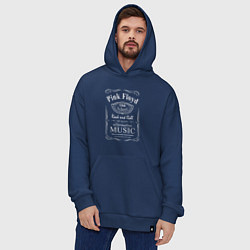 Толстовка-худи оверсайз Pink Floyd в стиле Jack Daniels, цвет: тёмно-синий — фото 2