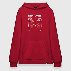 Толстовка-худи оверсайз Deftones rock cat, цвет: красный
