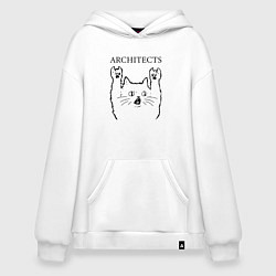 Толстовка-худи оверсайз Architects - rock cat, цвет: белый