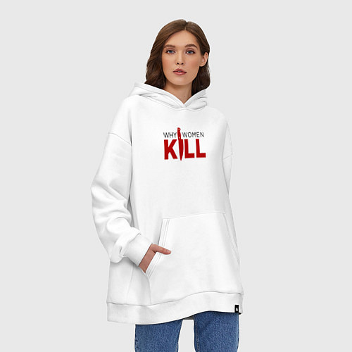 Худи оверсайз Why Women Kill logo / Белый – фото 3