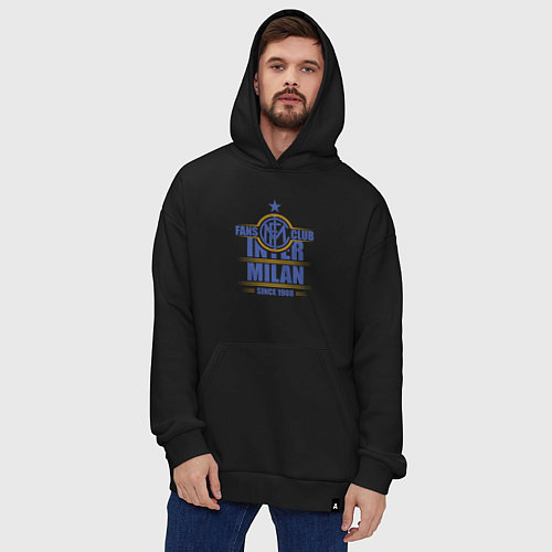 Худи оверсайз Inter Milan fans club / Черный – фото 4