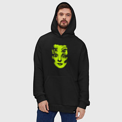 Толстовка-худи оверсайз Double lime face, цвет: черный — фото 2
