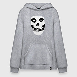 Толстовка-худи оверсайз Череп misfits, цвет: меланж