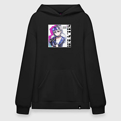 Толстовка-худи оверсайз Sweet Silver Wolf, цвет: черный