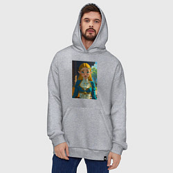 Толстовка-худи оверсайз The legend of Zelda - ahegao art, цвет: меланж — фото 2