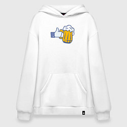 Толстовка-худи оверсайз Like beer, цвет: белый