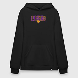 Толстовка-худи оверсайз Team Lakers, цвет: черный