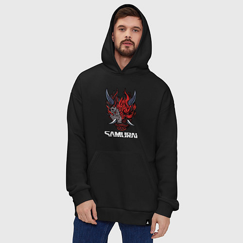 Худи оверсайз Samurai logo / Черный – фото 4