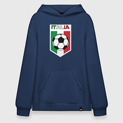Толстовка-худи оверсайз Футбол Италии, цвет: тёмно-синий