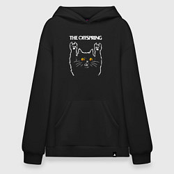 Толстовка-худи оверсайз The Offspring rock cat, цвет: черный