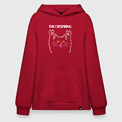 Толстовка-худи оверсайз The Offspring rock cat, цвет: красный