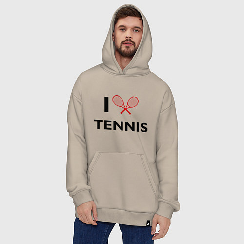 Худи оверсайз I Love Tennis / Миндальный – фото 4