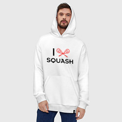 Толстовка-худи оверсайз I Love Squash, цвет: белый — фото 2