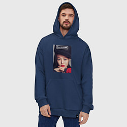 Толстовка-худи оверсайз Jennie Blackpink music, цвет: тёмно-синий — фото 2