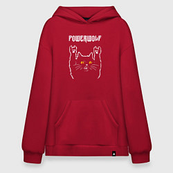 Толстовка-худи оверсайз Powerwolf rock cat, цвет: красный