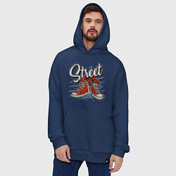 Толстовка-худи оверсайз Street sneakers, цвет: тёмно-синий — фото 2