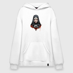 Толстовка-худи оверсайз Evil Nun, цвет: белый