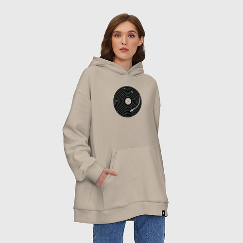 Худи оверсайз Космический винил / Миндальный – фото 3