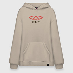 Толстовка-худи оверсайз Chery Logo, цвет: миндальный