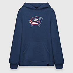 Толстовка-худи оверсайз Columbus blue jackets - hockey team - emblem, цвет: тёмно-синий