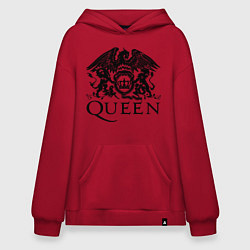 Толстовка-худи оверсайз Queen - logo, цвет: красный