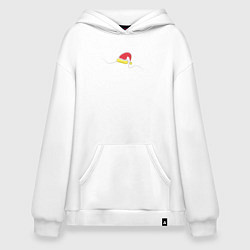 Толстовка-худи оверсайз Надень на новый год, цвет: белый