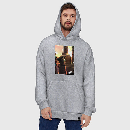 Худи оверсайз Cameraman / Меланж – фото 4