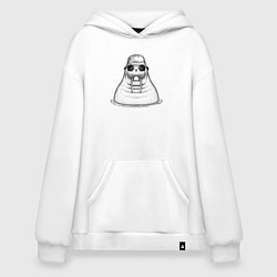 Толстовка-худи оверсайз Морж в панаме, цвет: белый